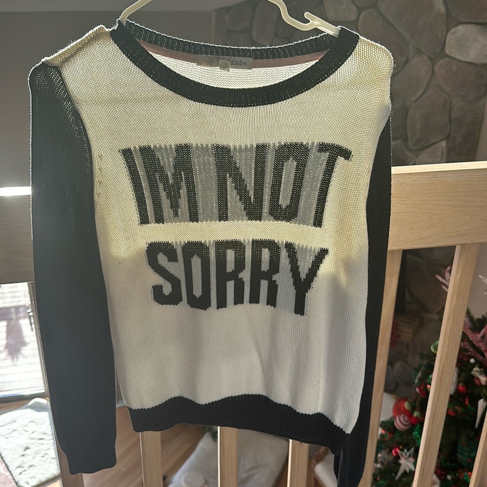 Knit crewneck “I’m not sorry”
